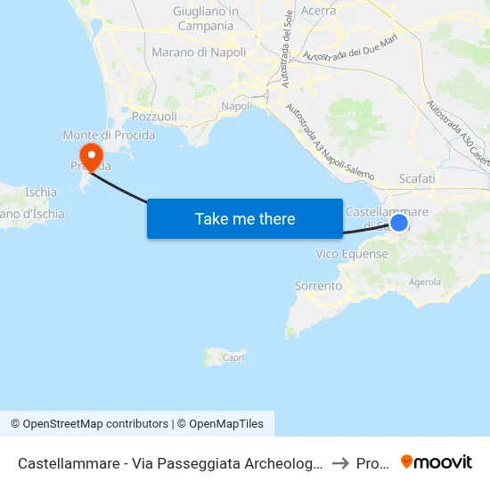 Castellammare - Via Passeggiata Archeologica (Parco Varano) to Procida map