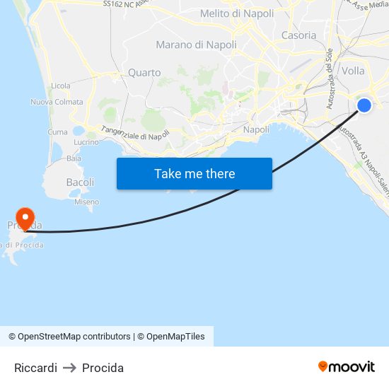 Riccardi to Procida map