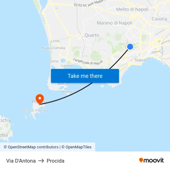 Via D'Antona to Procida map