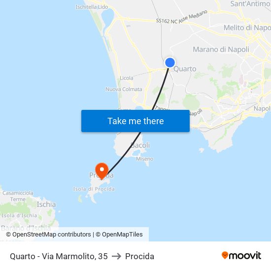 Quarto - Via Marmolito, 35 to Procida map