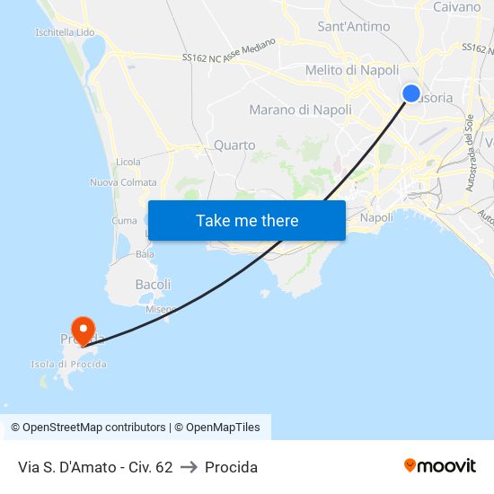 Via S. D'Amato - Civ. 62 to Procida map