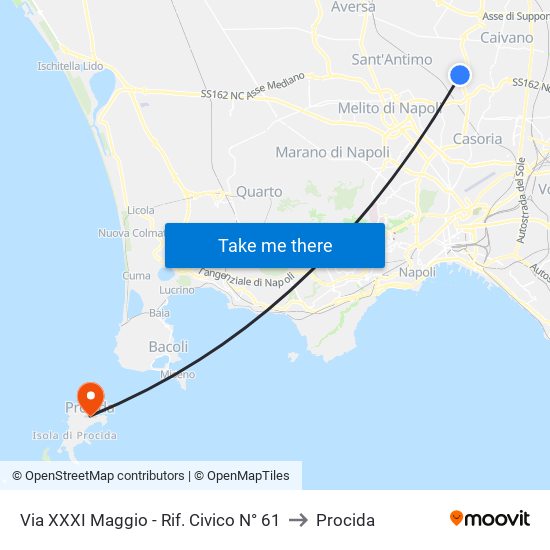 Via XXXI Maggio - Rif. Civico N° 61 to Procida map