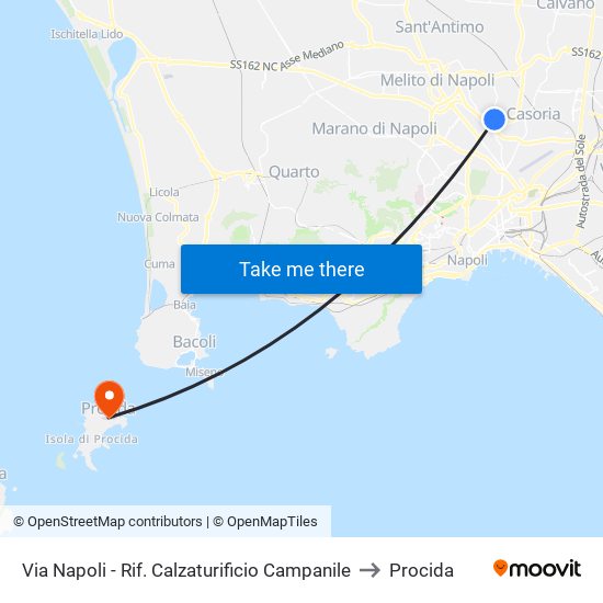 Via Napoli - Rif. Calzaturificio Campanile to Procida map