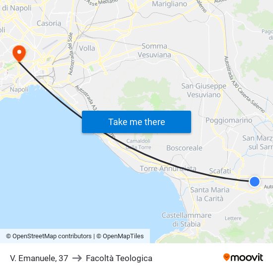 V. Emanuele, 37 to Facoltà Teologica map