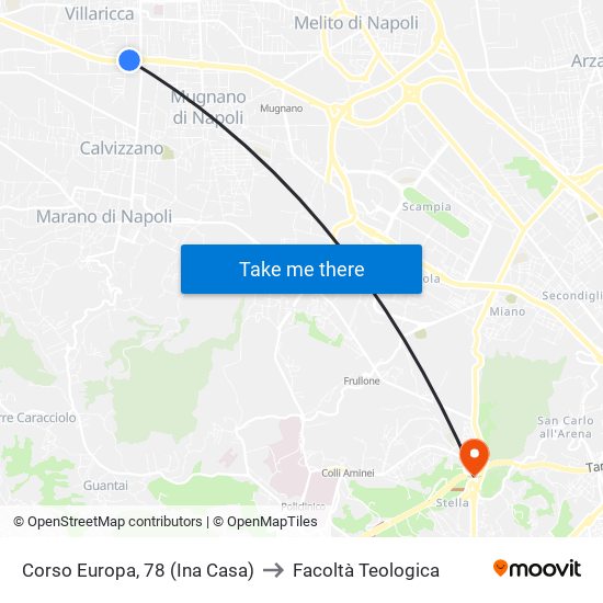 Corso Europa, 78 (Ina Casa) to Facoltà Teologica map