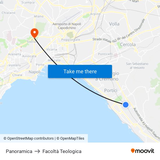 Panoramica to Facoltà Teologica map