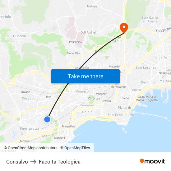 Consalvo to Facoltà Teologica map