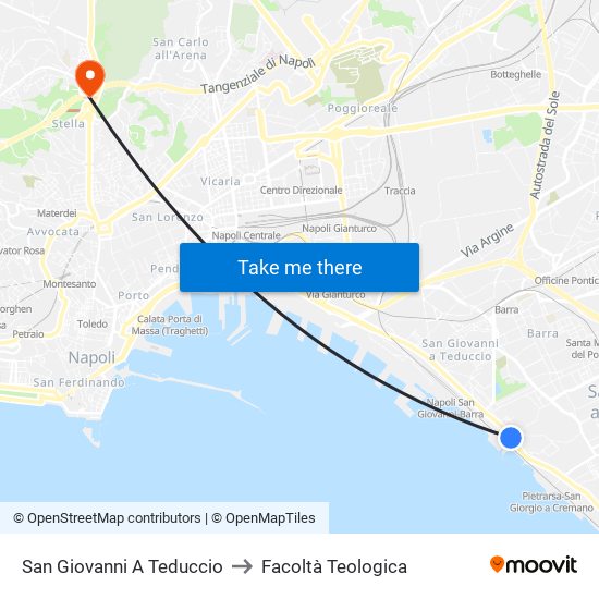 San Giovanni A Teduccio to Facoltà Teologica map