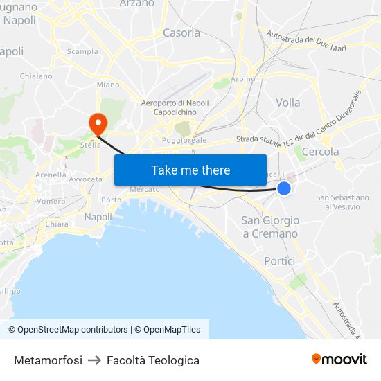 Metamorfosi to Facoltà Teologica map