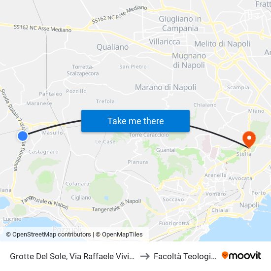 Grotte Del Sole, Via Raffaele Viviani to Facoltà Teologica map