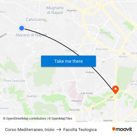 Corso Mediterraneo, Inizio to Facoltà Teologica map