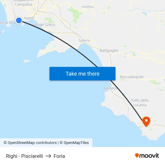 Righi - Pisciarelli to Foria map