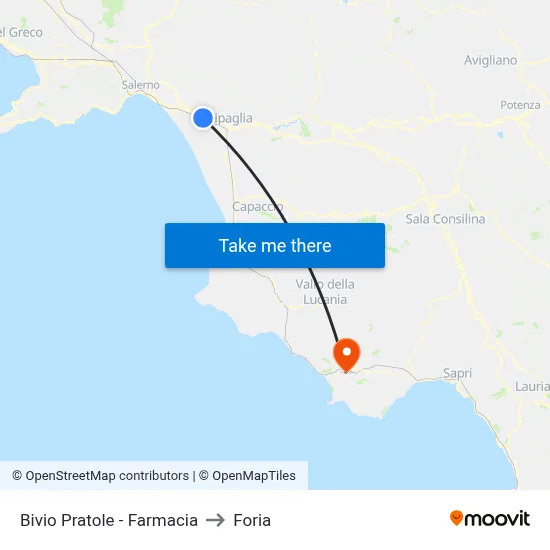 Pratole Junction - Pharmacy to Foria map
