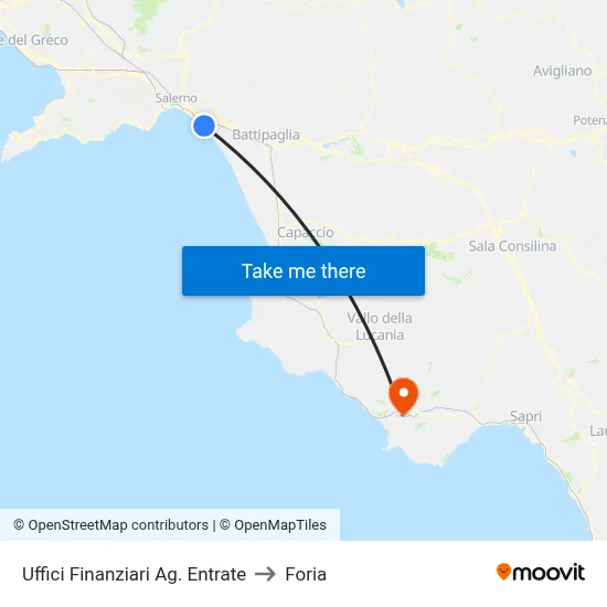 Financial Offices Revenue Agency to Foria map