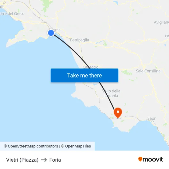 Vietri (Square) to Foria map