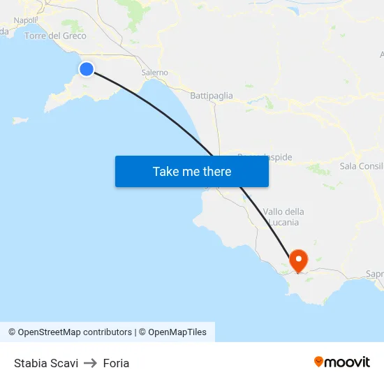 Stabia Excavations to Foria map
