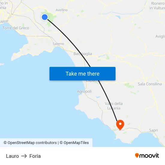Lauro to Foria map