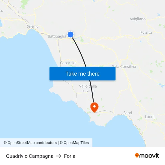 Campagna Crossroads to Foria map