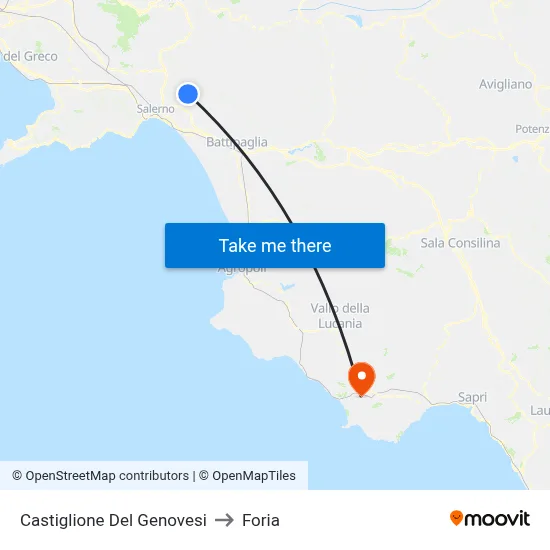 Castiglione Del Genovesi to Foria map