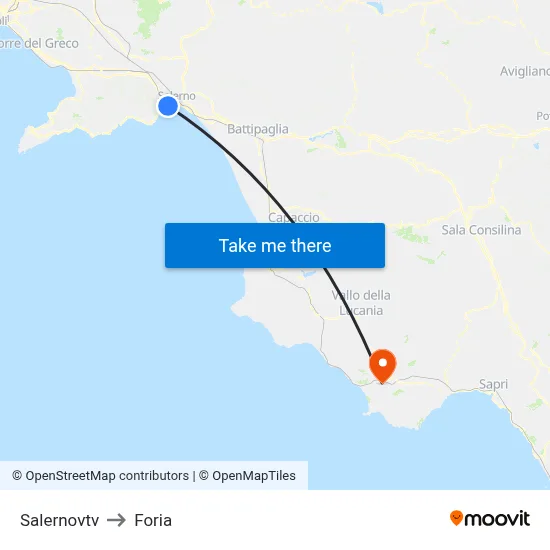 Salernovtv to Foria map