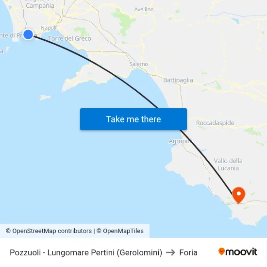 Pozzuoli - Lungomare Pertini (Gerolomini) to Foria map