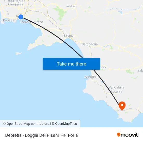 Depretis - Loggia Dei Pisani to Foria map