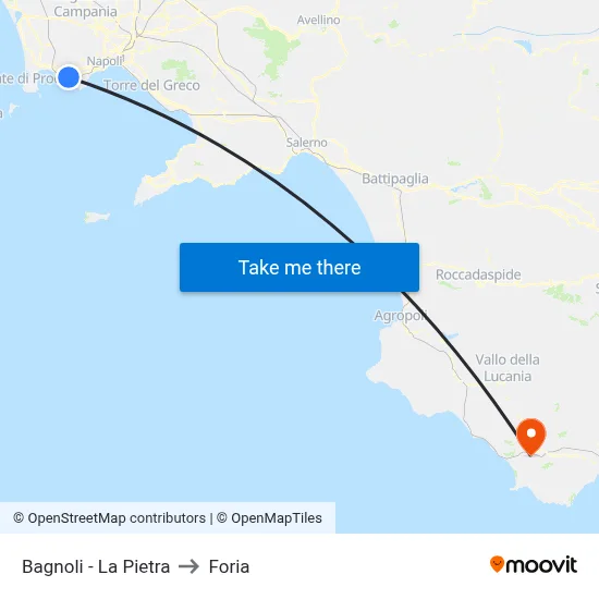 Bagnoli - La Pietra to Foria map