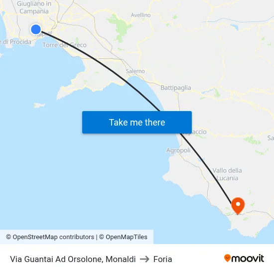 Via Guantai Ad Orsolone, Monaldi to Foria map