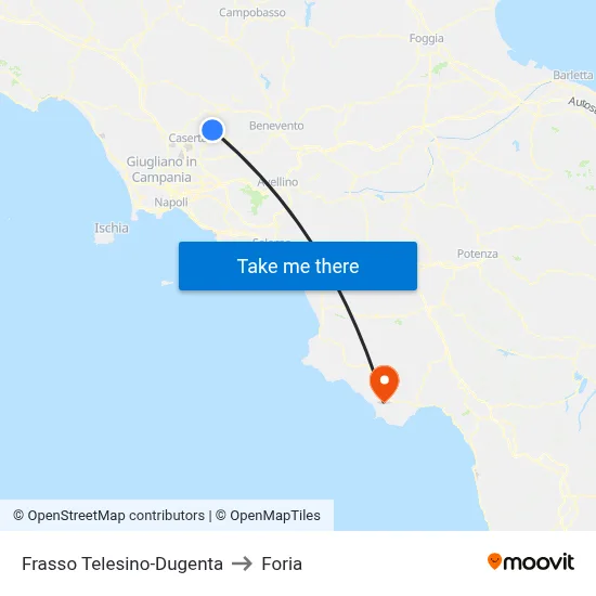 Frasso Telesino-Dugenta to Foria map