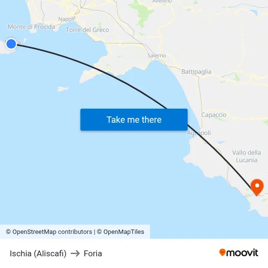 Ischia (Hydrofoils) to Foria map