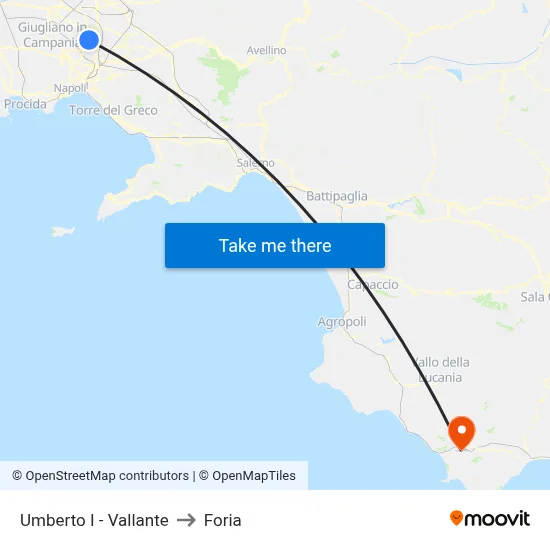 Umberto I - Vallante to Foria map
