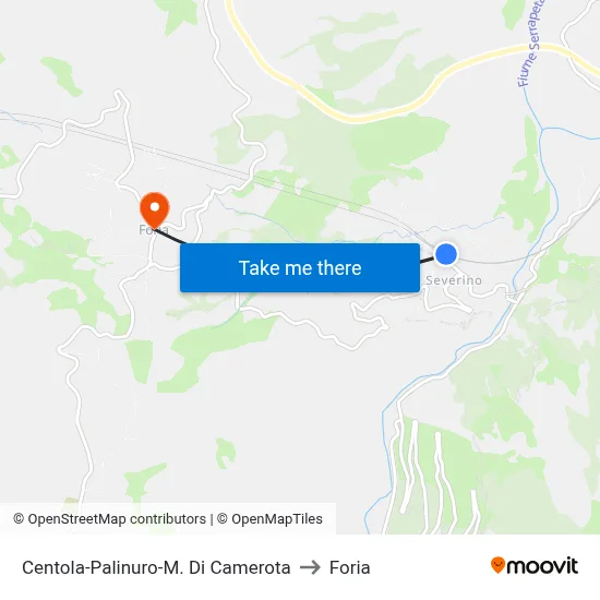Centola-Palinuro-Marina Di Camerota to Foria map