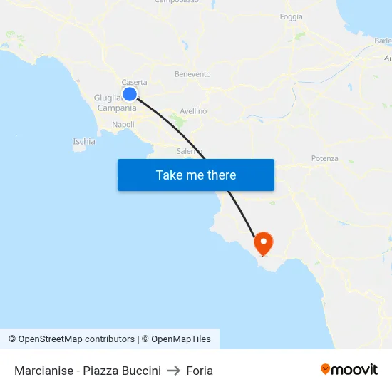 Marcianise - Buccini Square to Foria map