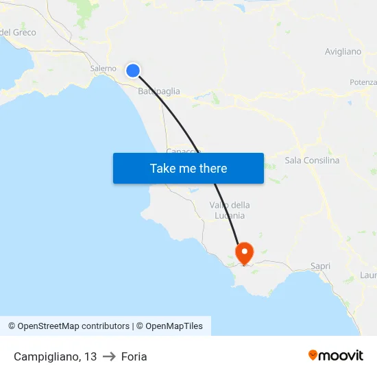Campigliano, 13 to Foria map
