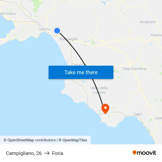 Campigliano, 26 to Foria map