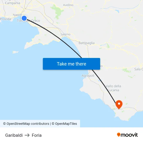 Garibaldi to Foria map