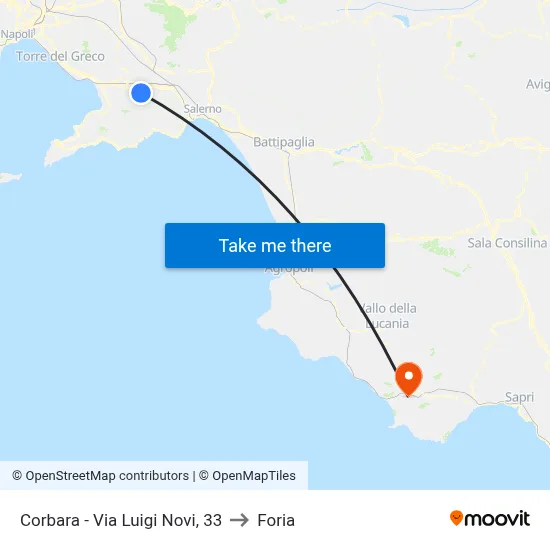 Corbara - Luigi Novi Street, 33 to Foria map