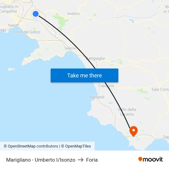 Marigliano - Umberto I/Isonzo to Foria map