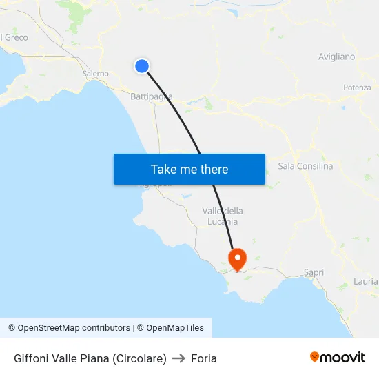 Giffoni Valle Piana (Circolare) to Foria map
