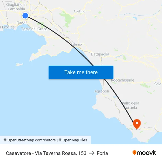 Casavatore - Via Taverna Rossa, 153 to Foria map