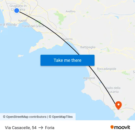 Via Casacelle, 54 to Foria map