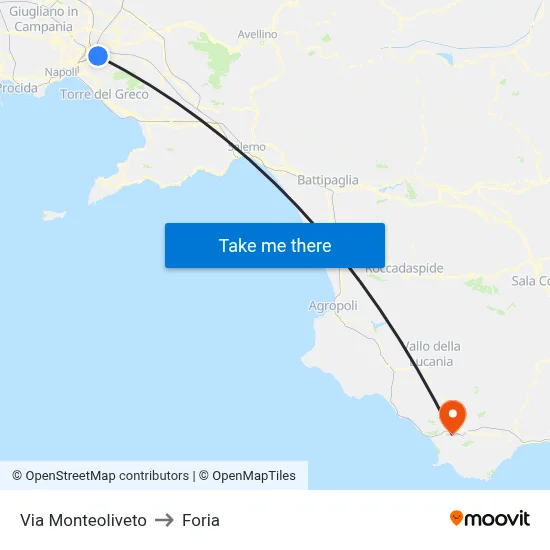Monteoliveto Street to Foria map