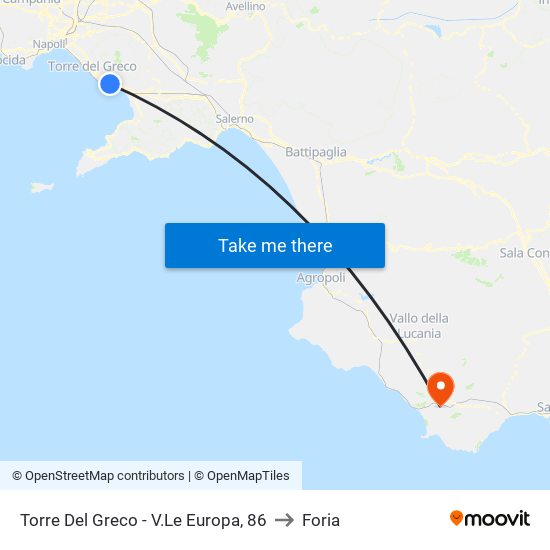 Torre Del Greco - V.Le Europa, 86 to Foria map