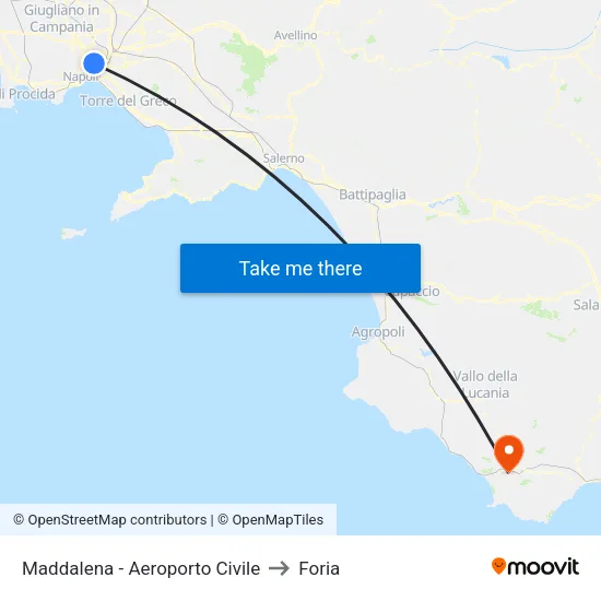 Maddalena - Aeroporto Civile to Foria map