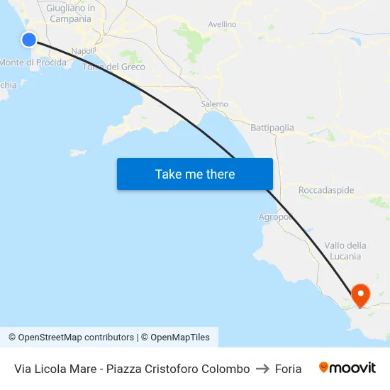 Licola Mare Street - Christopher Columbus Square to Foria map