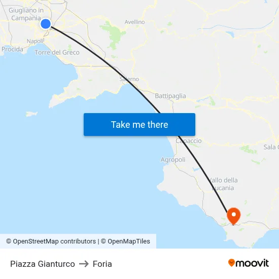 Gianturco Square to Foria map