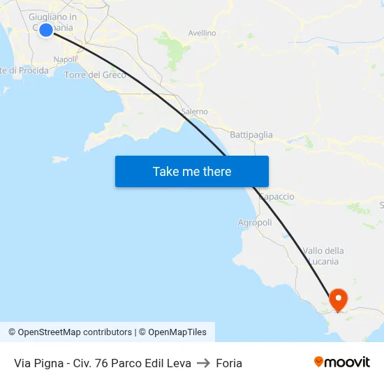 Via Pigna - No. 76 Edil Leva Park to Foria map