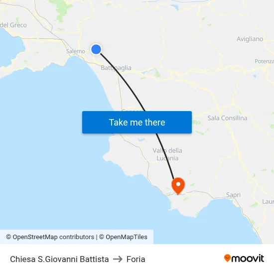 St. John The Baptist Church to Foria map