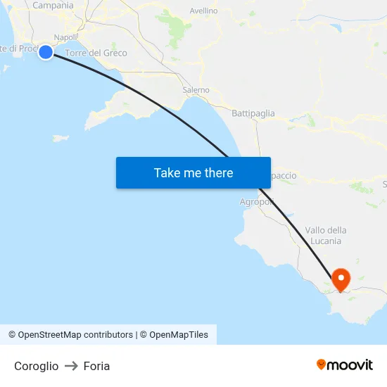 Coroglio to Foria map