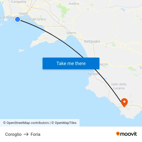 Coroglio to Foria map